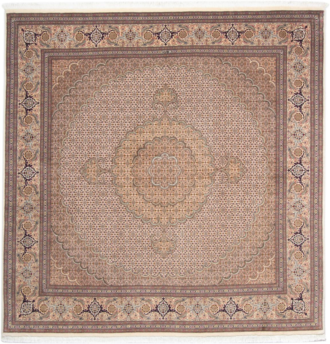 Tapete persa Tabriz 50Raj 207x205 207x205, Tapete persa Atado à mão