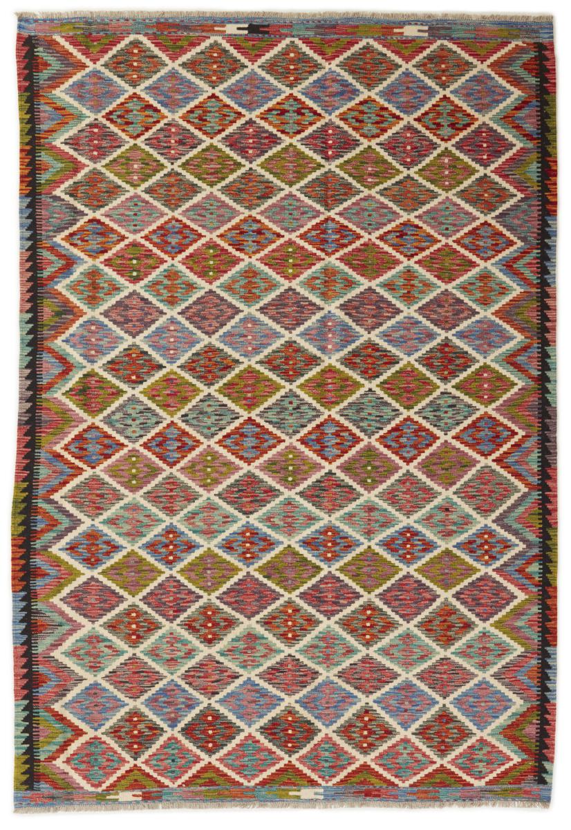 Afghan rug Kilim Afghan 8'0"x5'5" 8'0"x5'5", Persian Rug Woven by hand