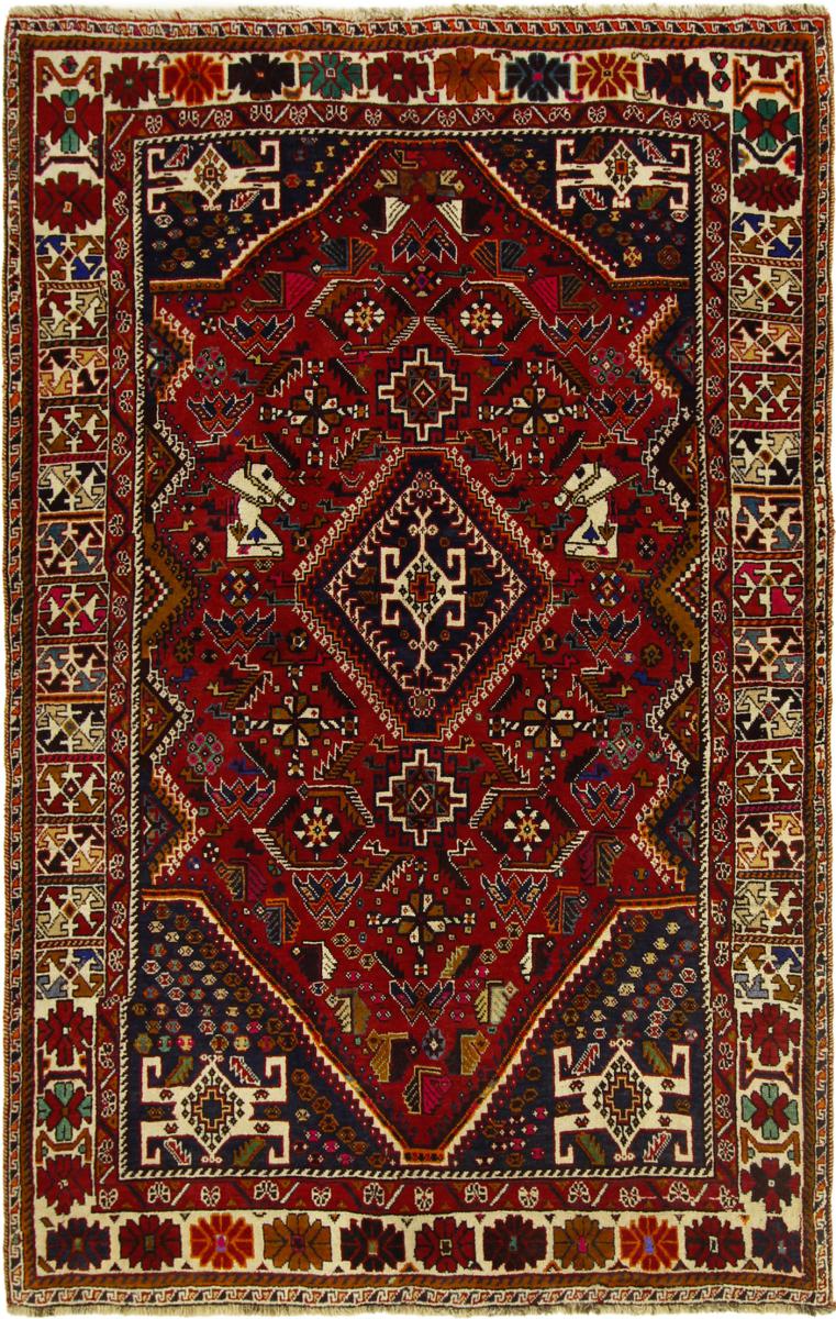 Persisk matta Ghashghai 224x146 224x146, Persisk matta Knuten för hand