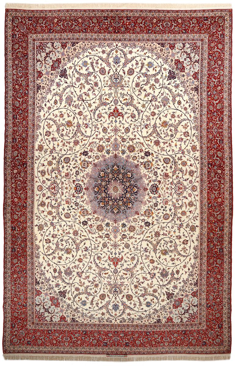 Tapis persan Ispahan Seyrafian Chaîne de Soie 545x359 545x359, Tapis persan Noué à la main