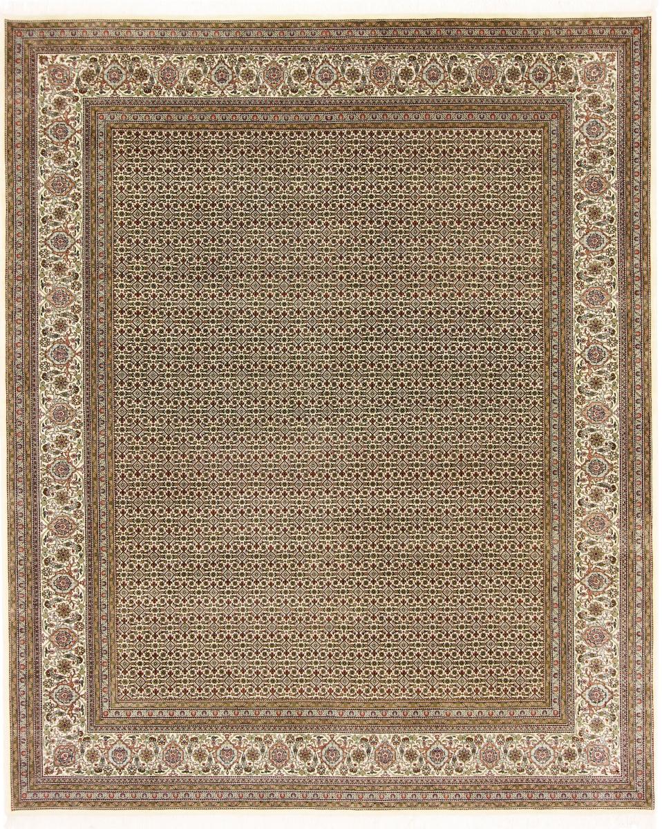 Tapete indiano Indo Tabriz Mahi 9'10"x8'1" 9'10"x8'1", Tapete persa Atado à mão