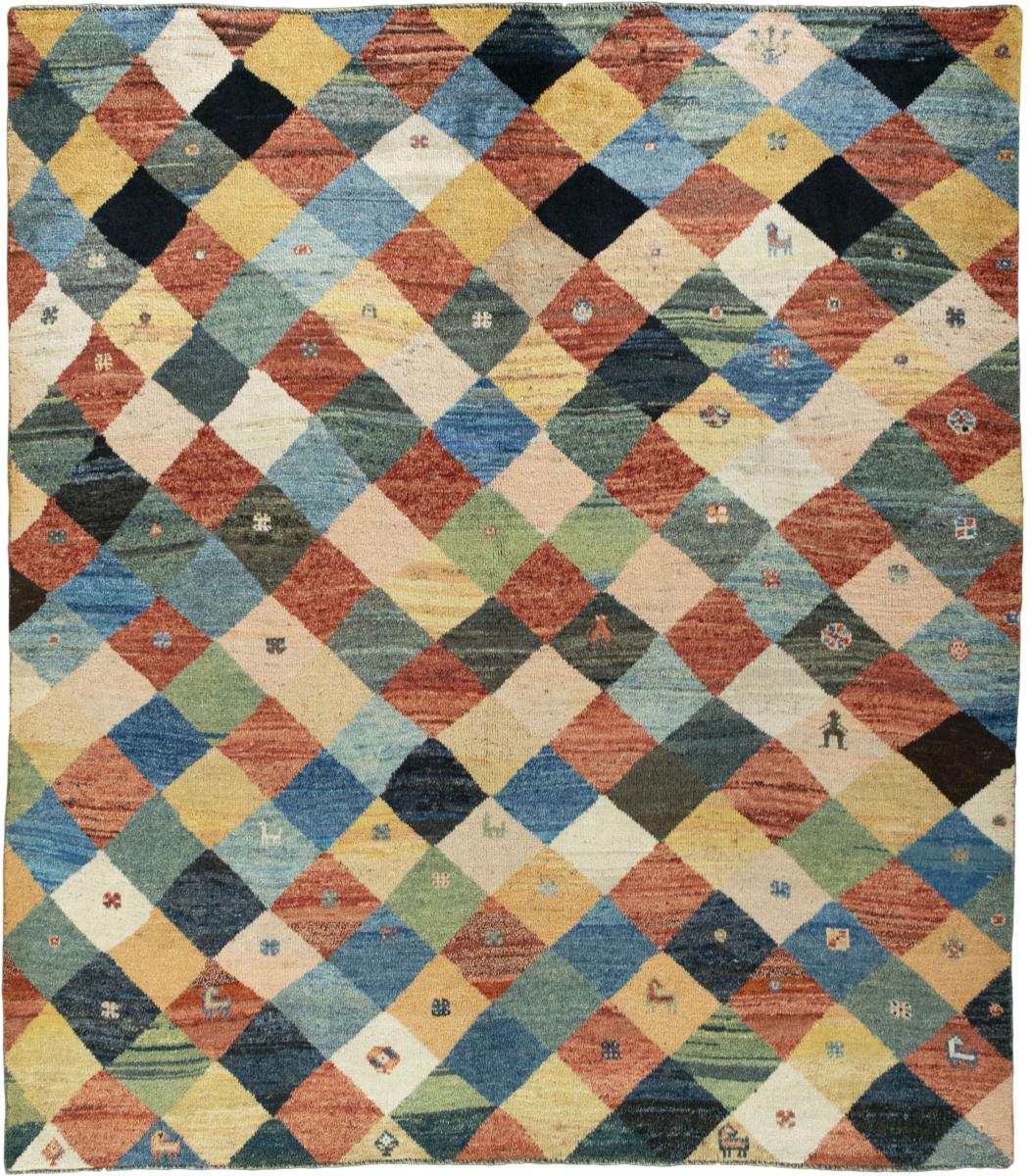 Tapis persan Persan Gabbeh Ghashghai 225x197 225x197, Tapis persan Noué à la main