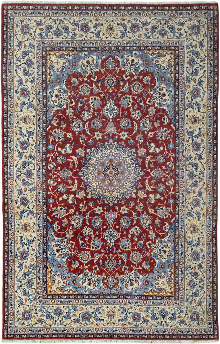 Tapete persa Isfahan Fio de Seda 7'8"x4'11" 7'8"x4'11", Tapete persa Atado à mão