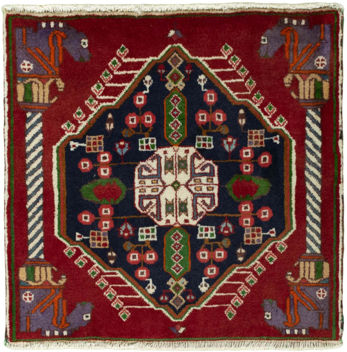 Tapis persan Shiraz 58x59 58x59, Tapis persan Noué à la main