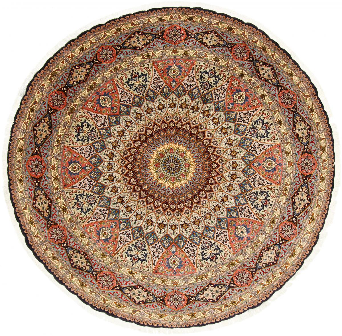 Tapete persa Tabriz 50Raj 249x251 249x251, Tapete persa Atado à mão