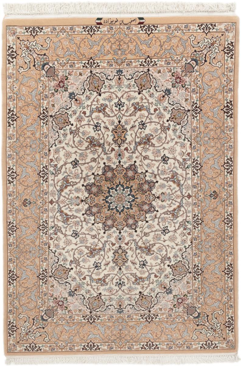 Tapete persa Isfahan Fio de Seda 168x114 168x114, Tapete persa Atado à mão