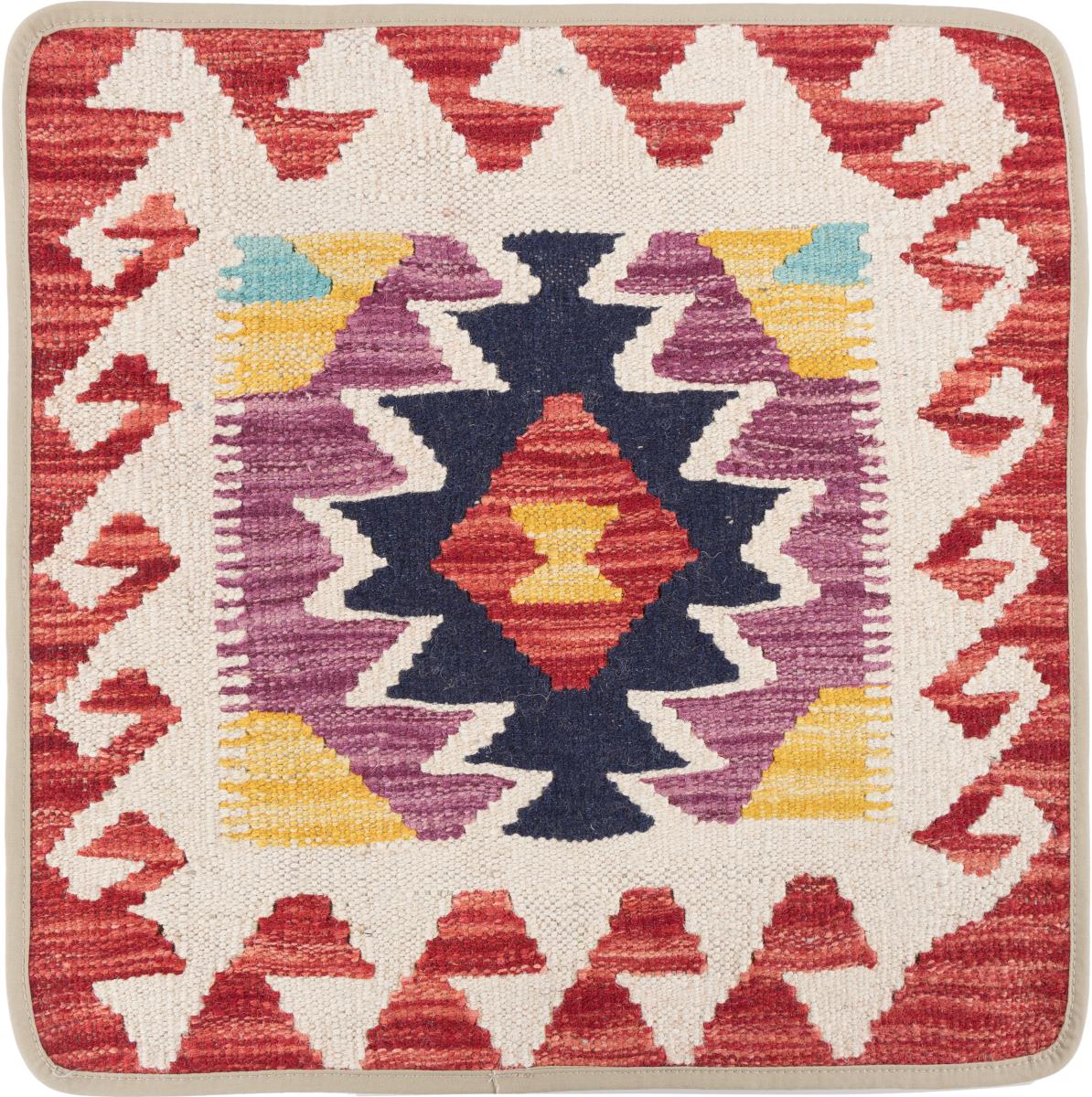 Afghan rug Kilim Afghan Cushion Cover 50x50 50x50, Persian Rug Knotted by hand