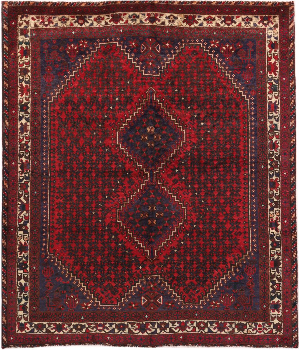 Persian Rug Shiraz 6'0"x4'1" 6'0"x4'1", Persian Rug Knotted by hand