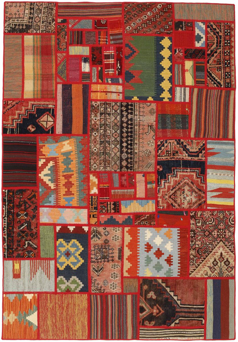 Tapete persa Kilim Patchwork 199x139 199x139, Tapete persa Tecido à mão