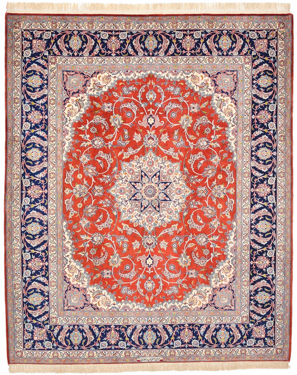 Tappeto persiano Isfahan Ordito in Seta 248x203 248x203, Tappeto persiano Annodato a mano