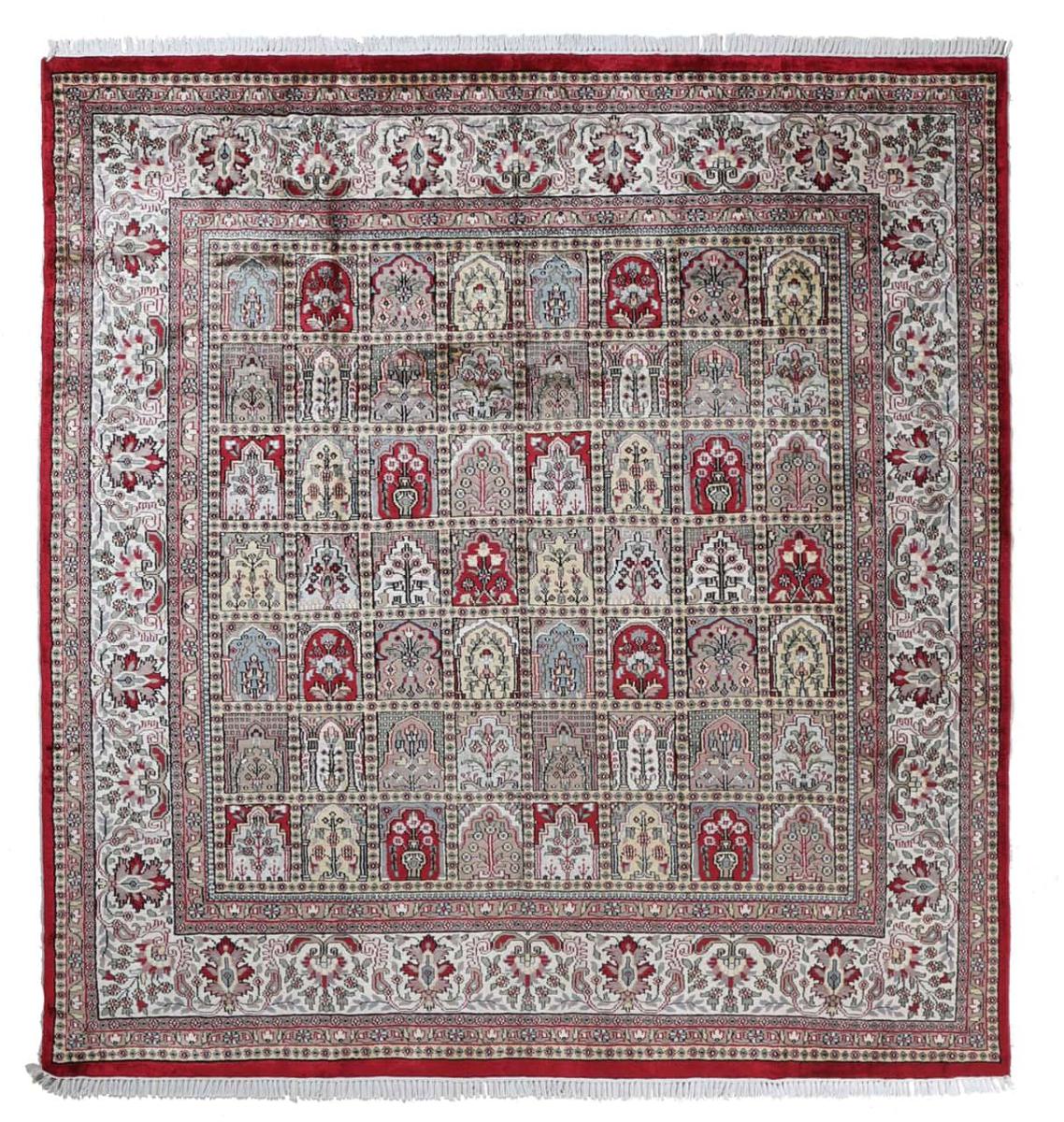 Indisk tæppe Agra Viskose 247x236 247x236, Persisk tæppe Knyttet i hånden