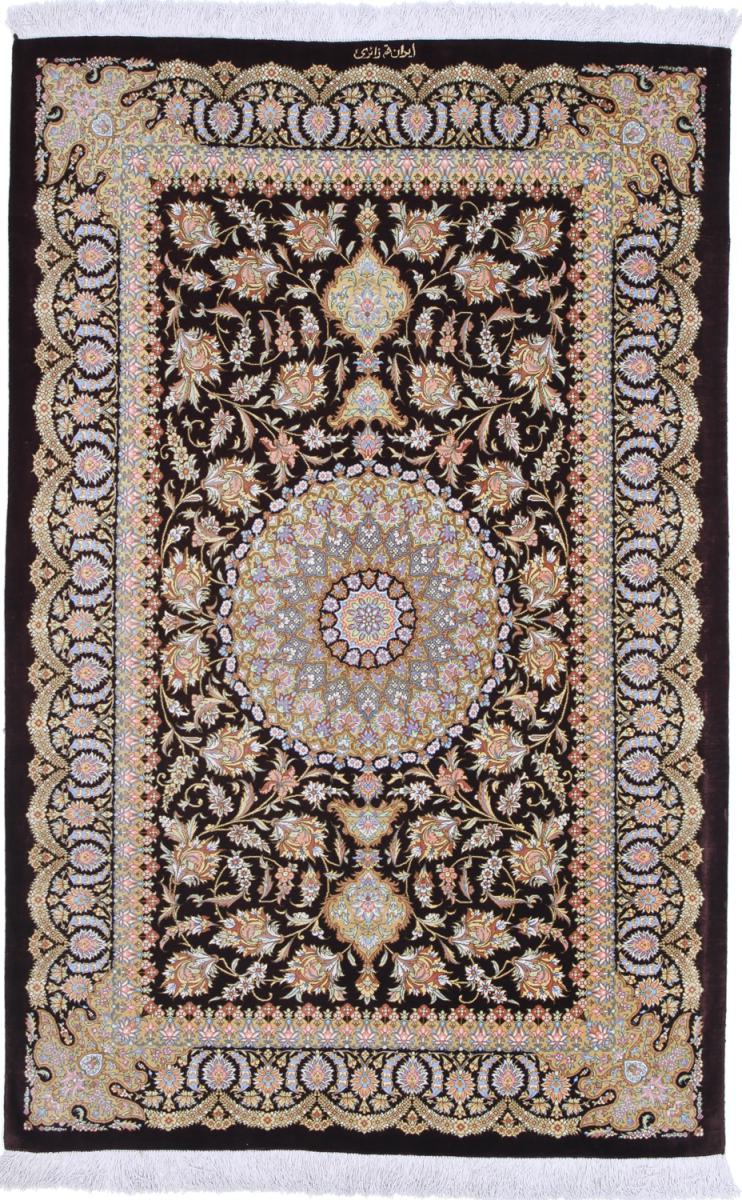 Persisk tæppe Ghom Silke 153x100 153x100, Persisk tæppe Knyttet i hånden