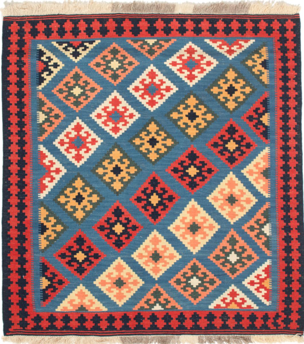 Tapete persa Kilim Fars 3'7"x3'6" 3'7"x3'6", Tapete persa Tecido à mão