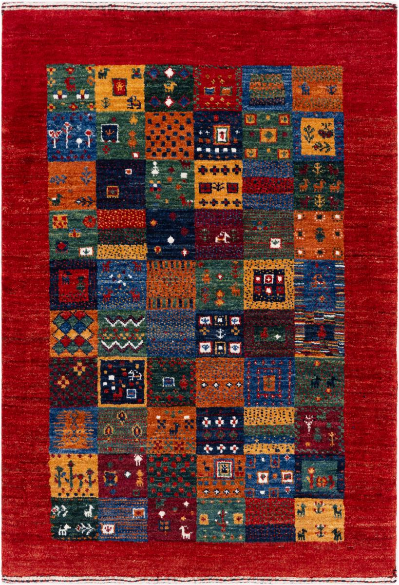 Tapis persan Persan Gabbeh Loribaft Atelier 91x62 91x62, Tapis persan Noué à la main