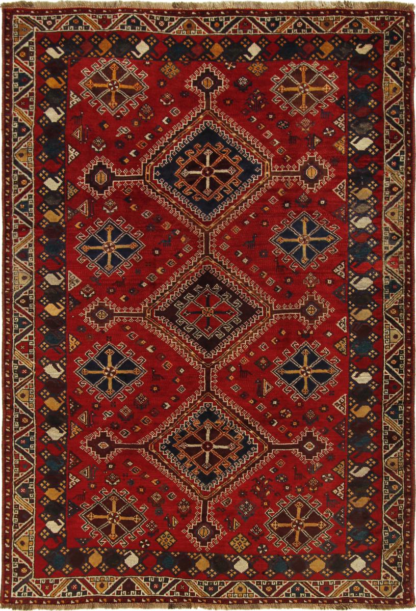 Persian Rug Ghashghai 8'6"x5'8" 8'6"x5'8", Persian Rug Knotted by hand
