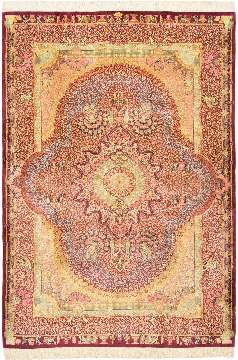 Persian Rug Qum Silk 197x141 197x141, Persian Rug Knotted by hand
