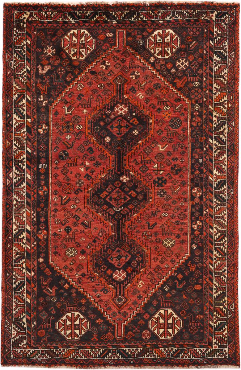 Tapis persan Shiraz 265x169 265x169, Tapis persan Noué à la main