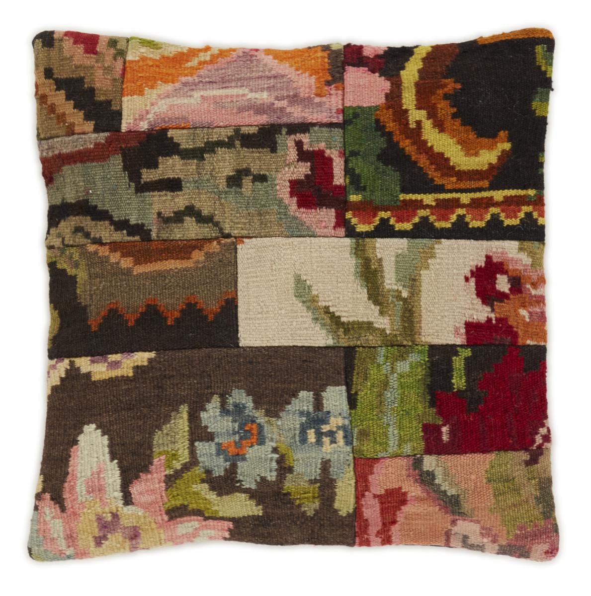 Indo rug Rosen Kilim Kissen 51x51 51x51, Persian Rug Woven by hand