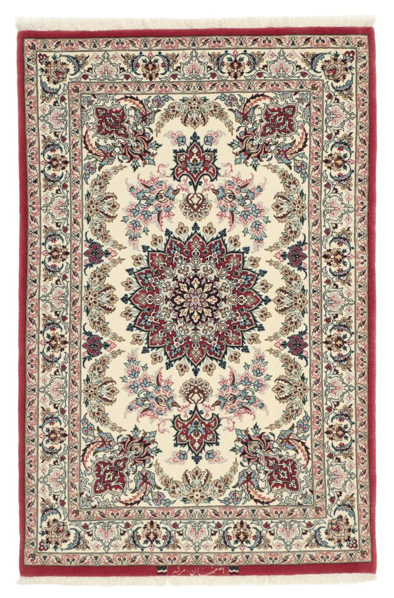 Alfombra persa Isfahán Urdimbre de Seda 126x80 126x80, Alfombra persa Anudado a mano