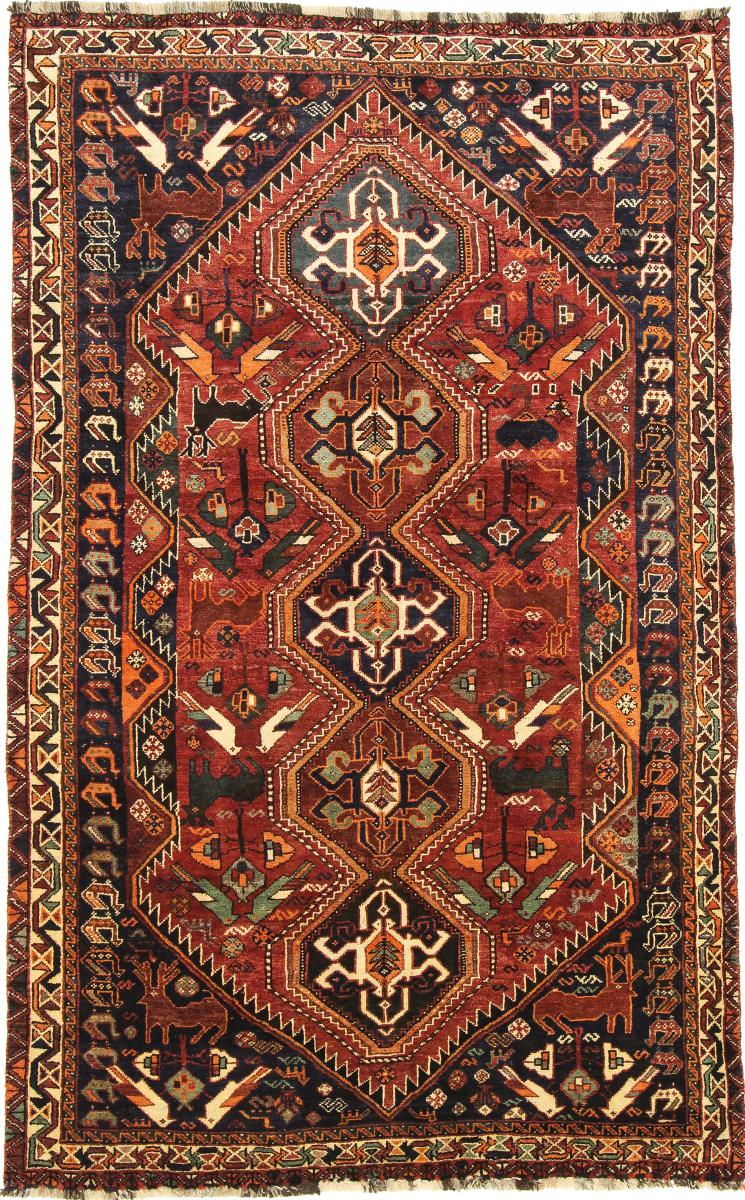 Persisk tæppe Ghashghai 257x162 257x162, Persisk tæppe Knyttet i hånden