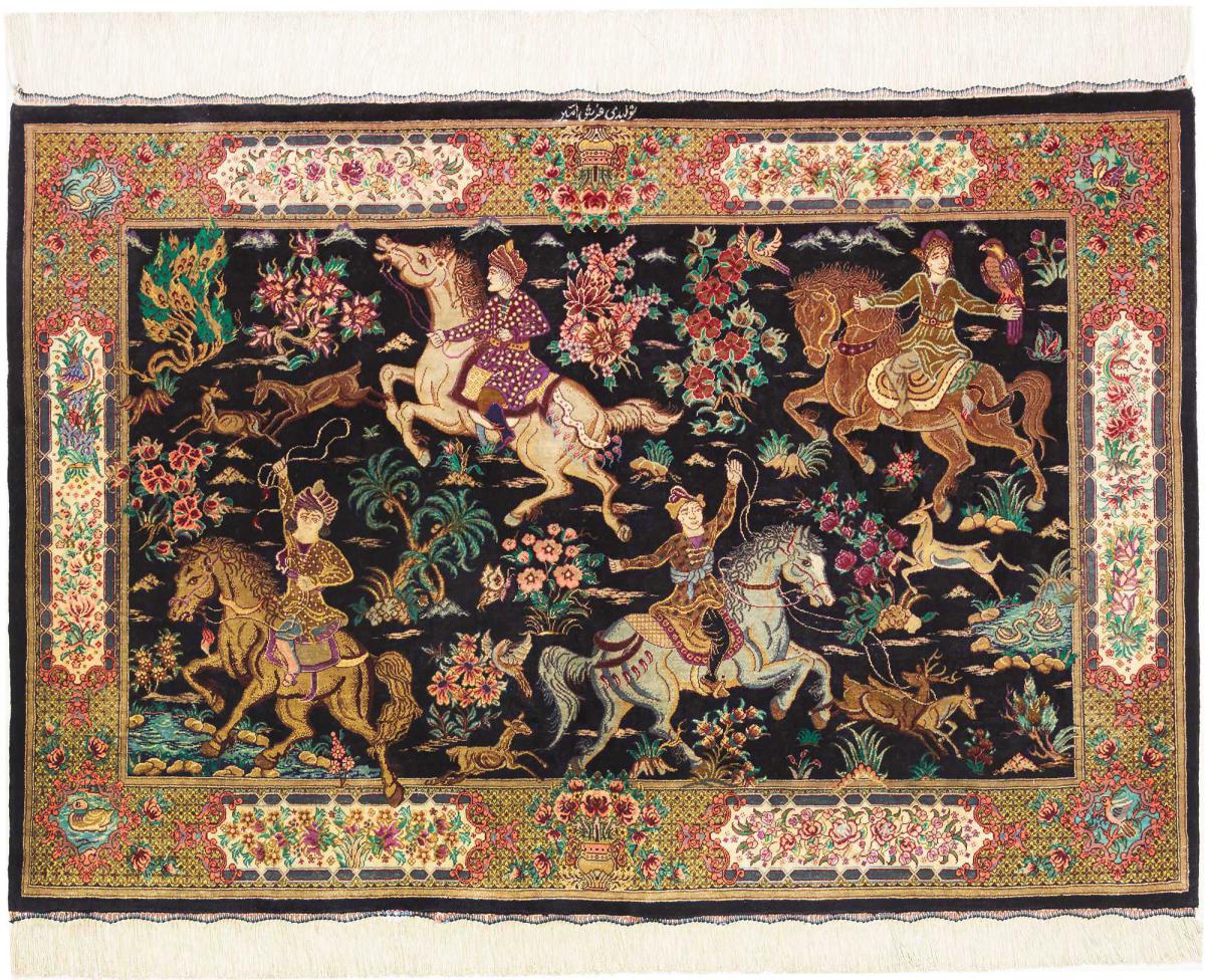 Persisk tæppe Ghom Silke 114x81 114x81, Persisk tæppe Knyttet i hånden