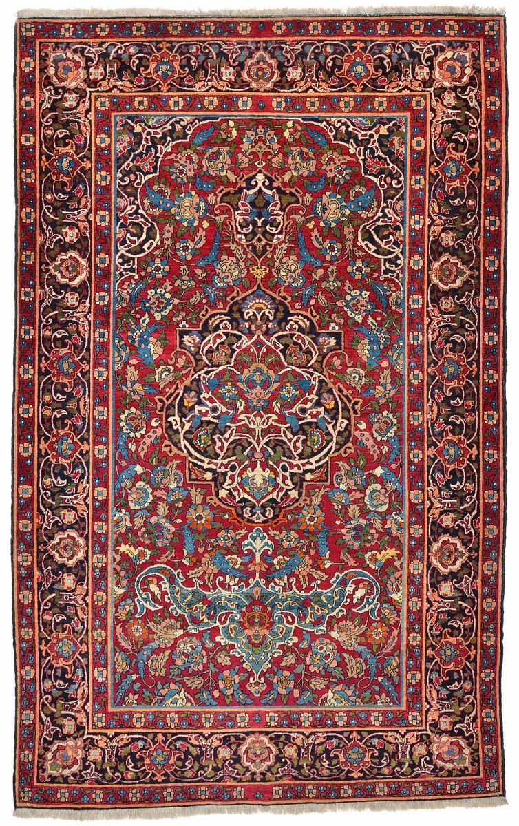 Persian Rug Isfahan Antique 222x137 222x137, Persian Rug Knotted by hand