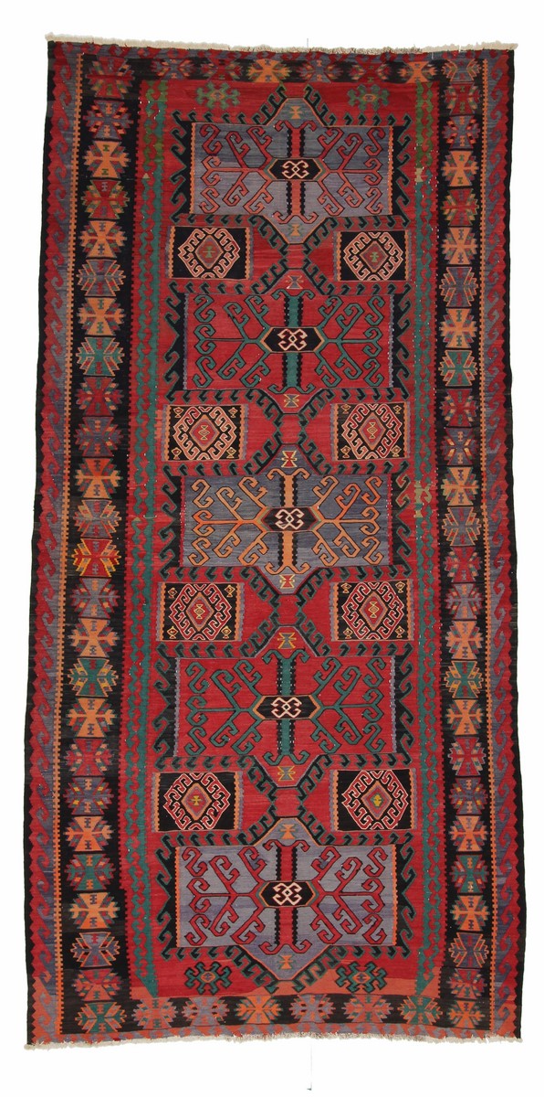 Tapis russe Azarbaijan 366x181 366x181, Tapis persan Noué à la main