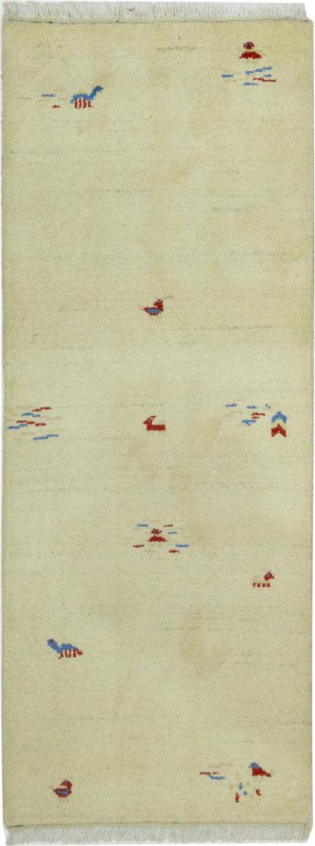 Indo rug Gabbeh 6'7"x2'7" 6'7"x2'7", Persian Rug Knotted by hand