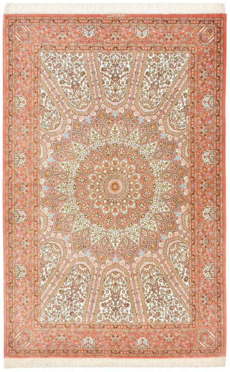 Perzisch tapijt Qum Zijde 203x133 203x133, Perzisch tapijt Handgeknoopte