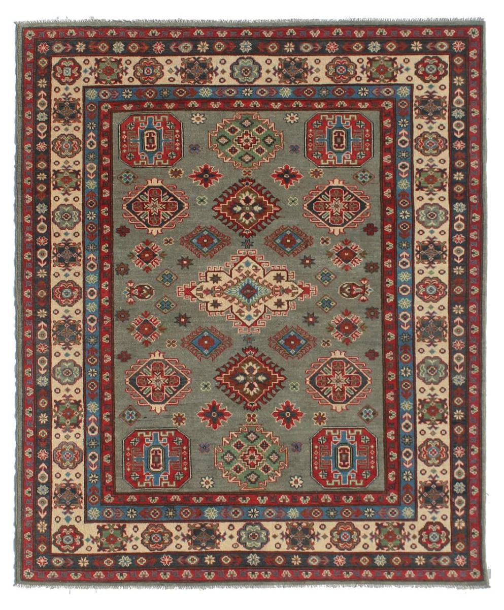 Afghan rug Kazak 227x172 227x172, Persian Rug Knotted by hand