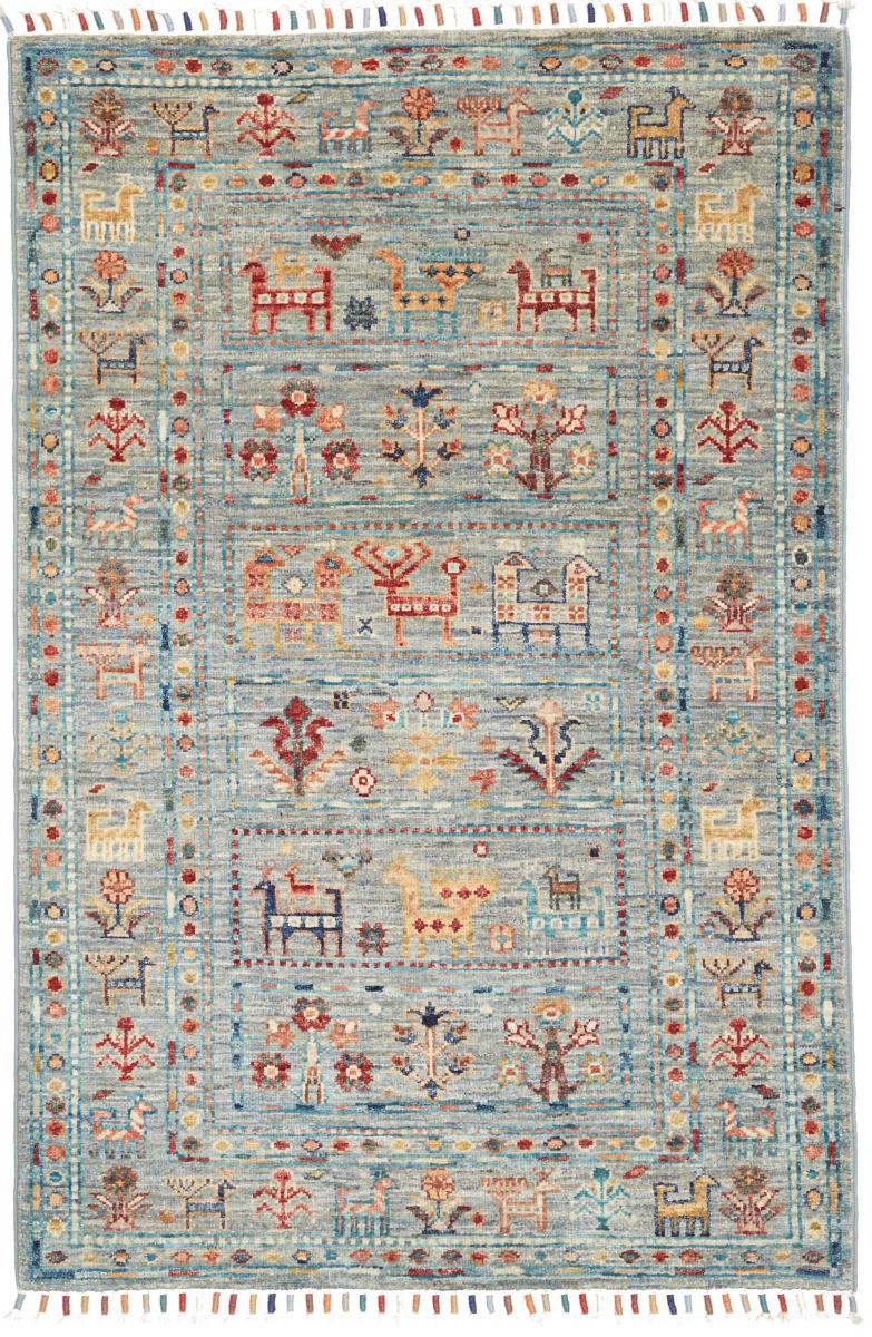 Pakistani rug Design Arijana 3'11"x2'7" 3'11"x2'7", Persian Rug Knotted by hand