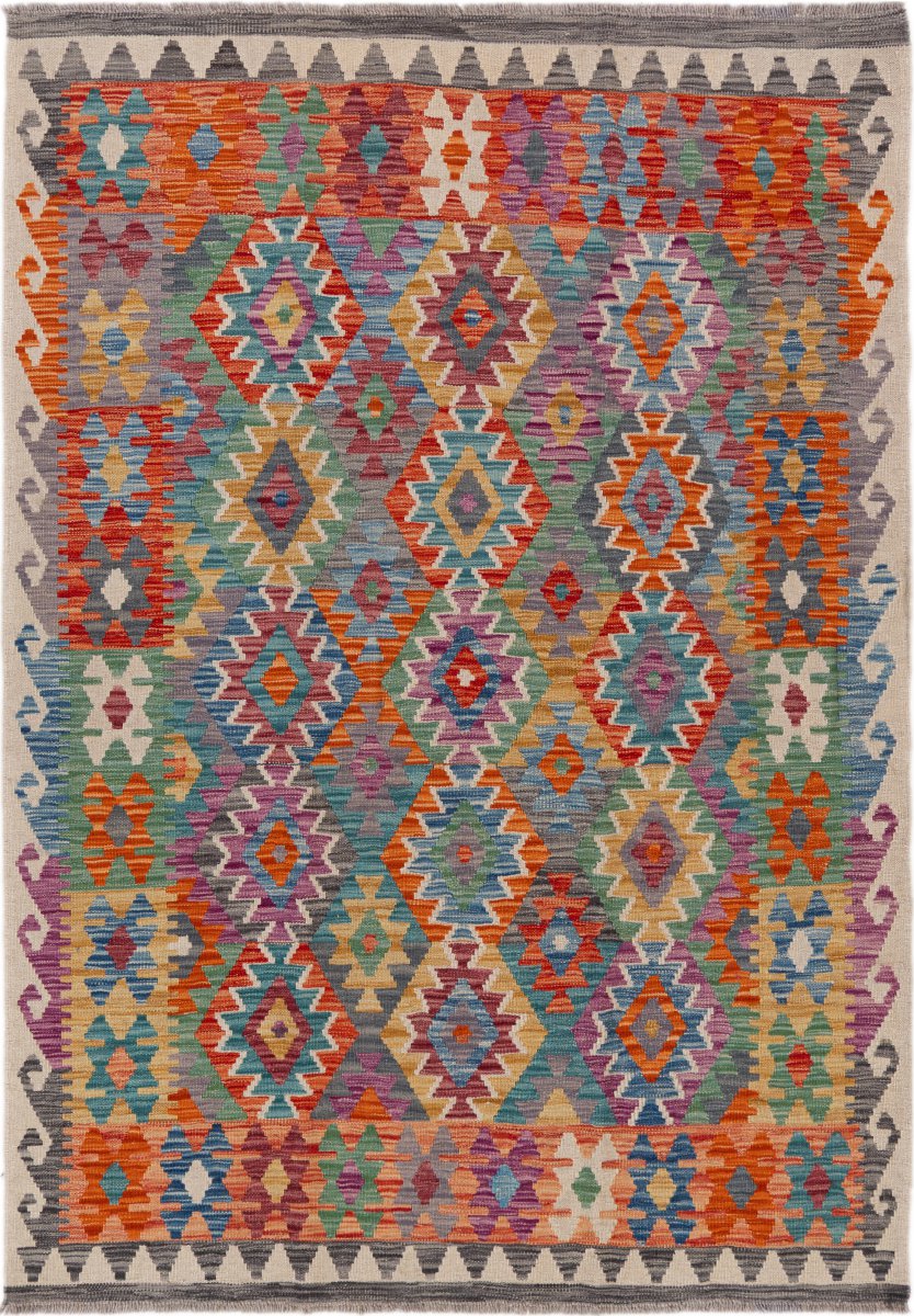 Alfombra afgana Kilim Afghan 188x132 188x132, Alfombra persa Tejido a mano