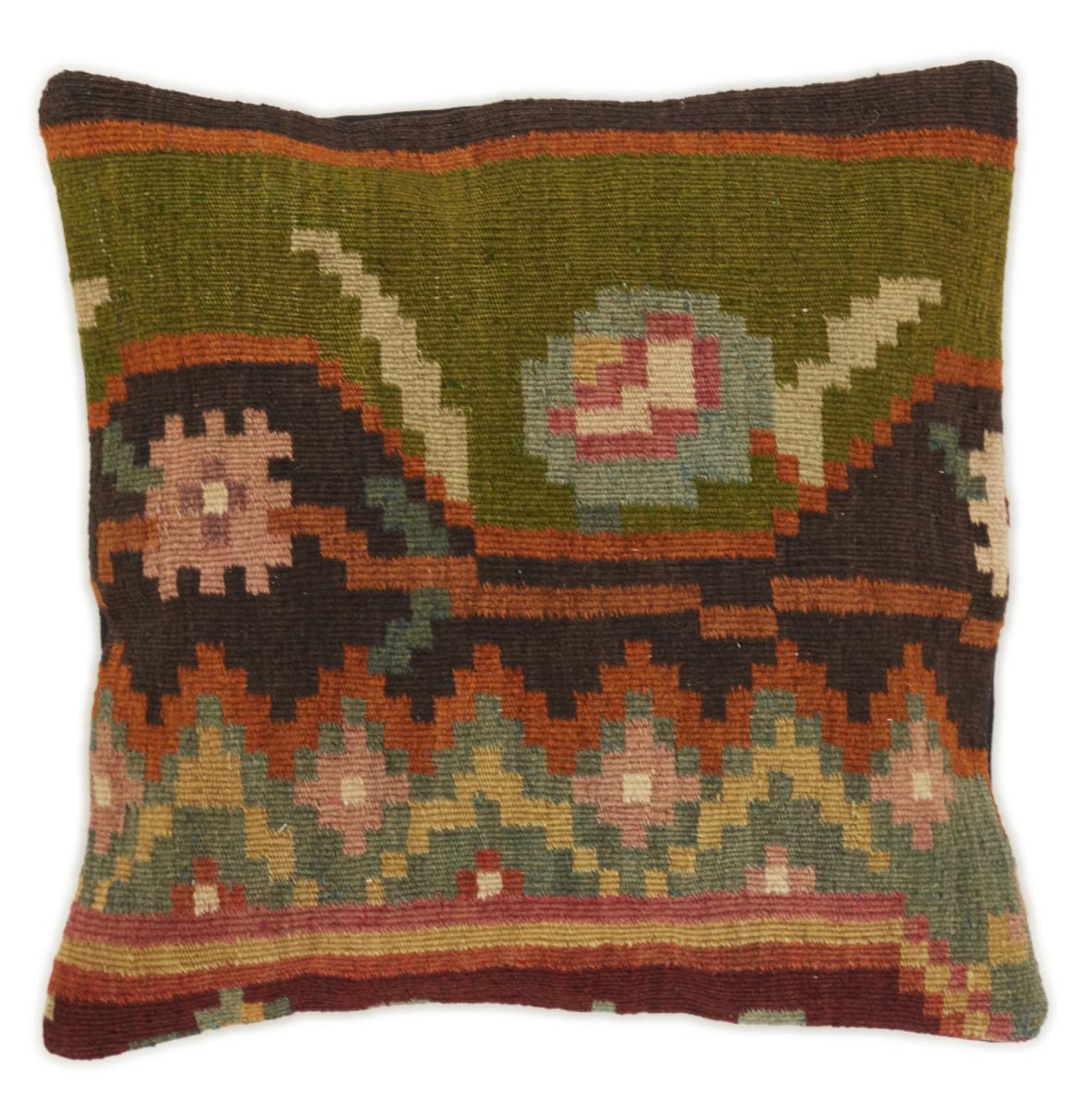 Indo rug Rosen Kilim Kissen 49x49 49x49, Persian Rug Woven by hand