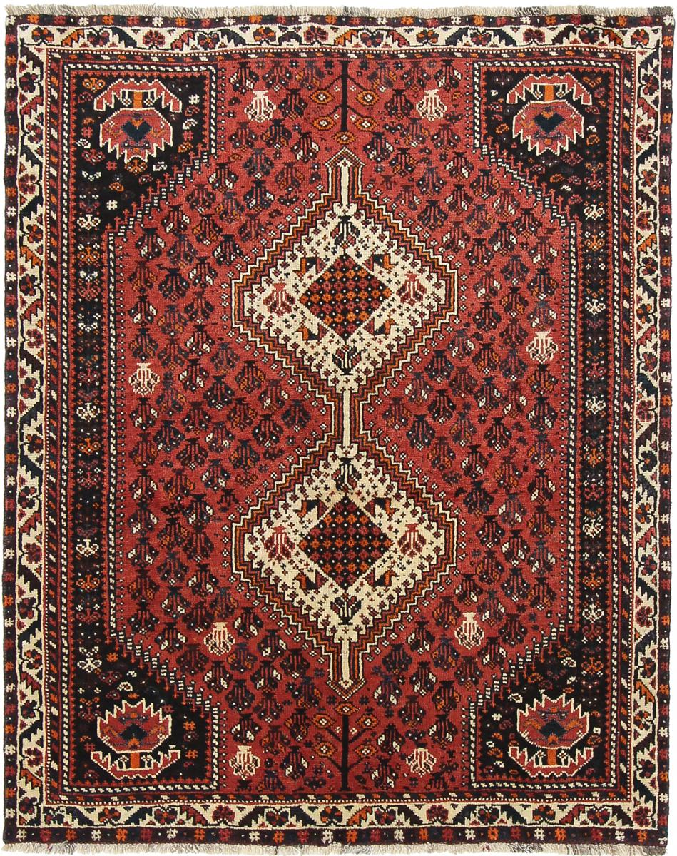 Tapete persa Ghashghai 194x157 194x157, Tapete persa Atado à mão