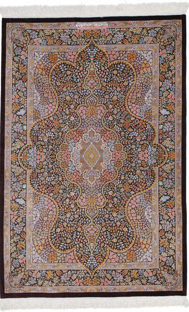 Persisk tæppe Ghom Silke 156x105 156x105, Persisk tæppe Knyttet i hånden