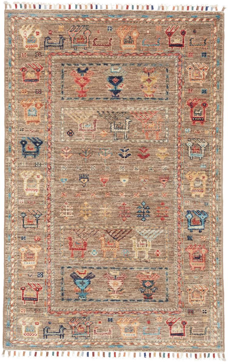 Pakistani rug Design Arijana 4'0"x2'7" 4'0"x2'7", Persian Rug Knotted by hand