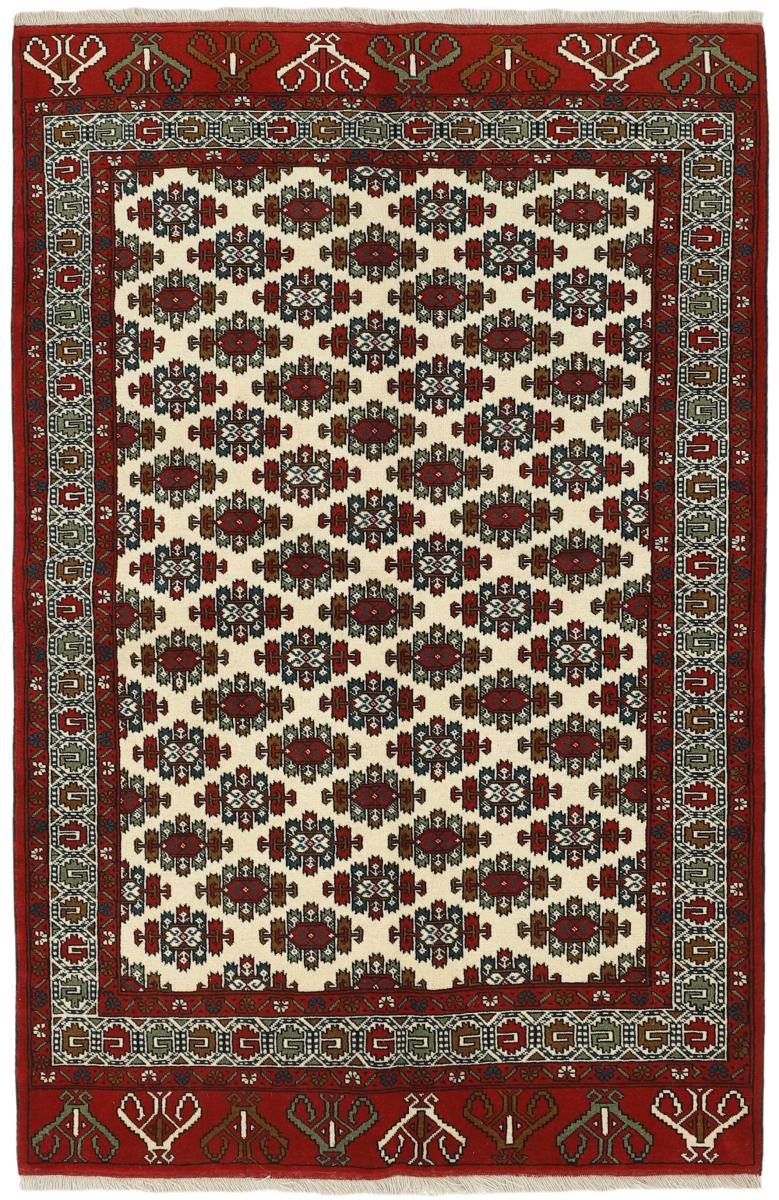 Tapete persa Turcomano 237x155 237x155, Tapete persa Atado à mão