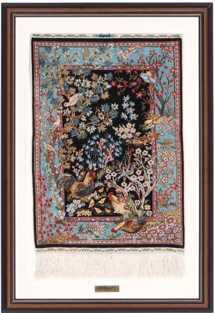 Hereke de Seda 48x35 48x35, Alfombra persa Anudado a mano