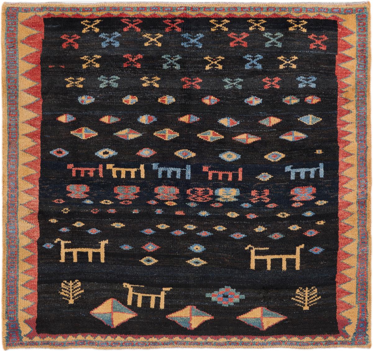 Alfombra persa Persia Gabbeh 155x142 155x142, Alfombra persa Anudado a mano