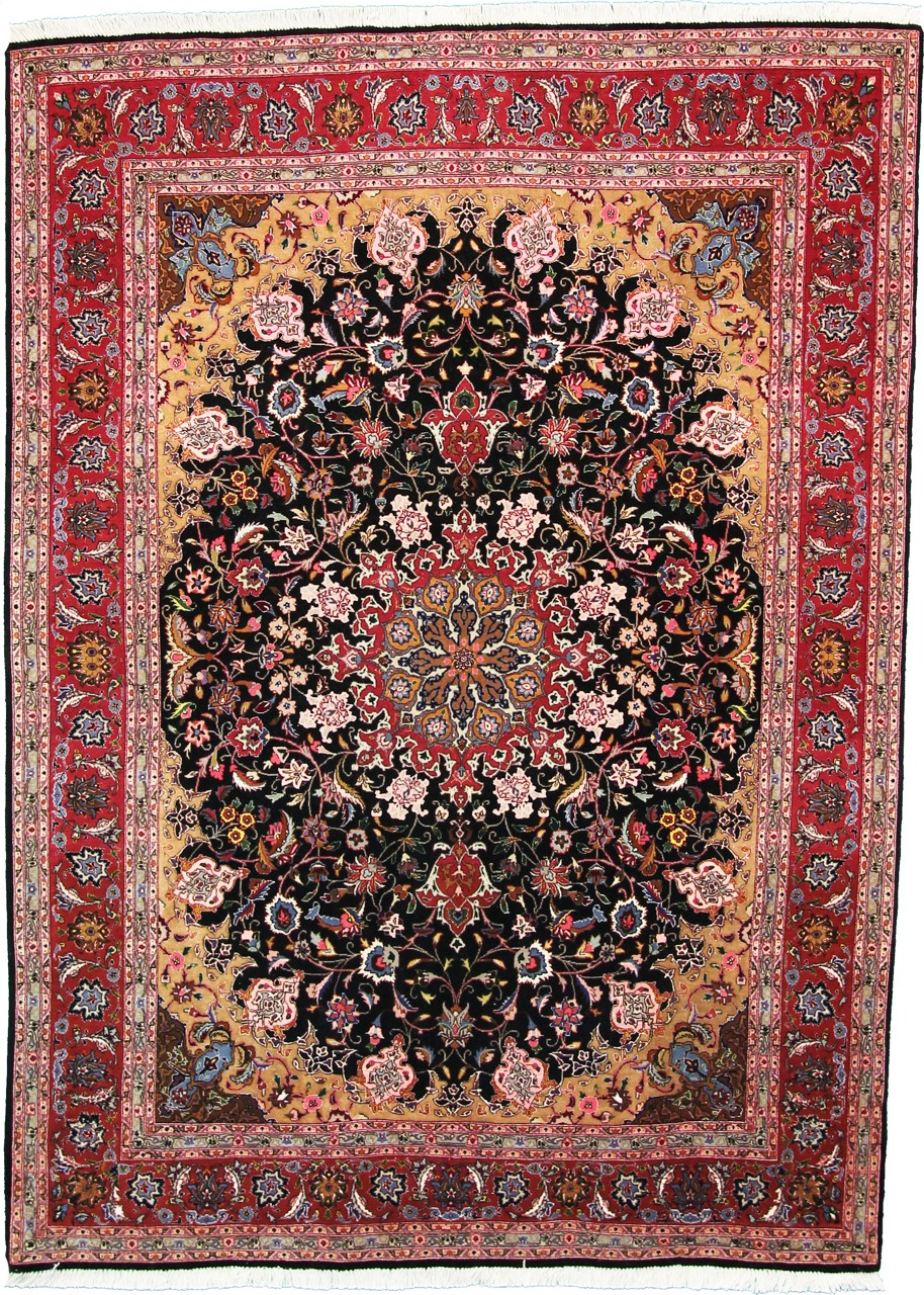 Tapete persa Tabriz 60Raj 208x146 208x146, Tapete persa Atado à mão