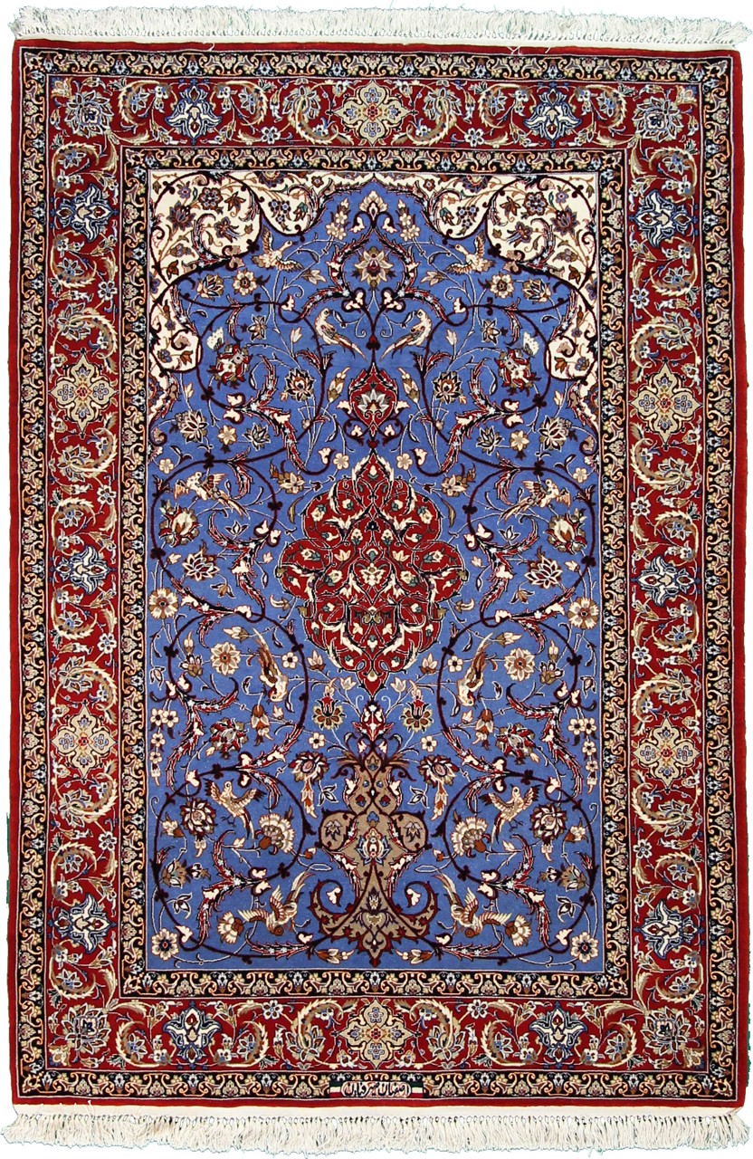Perzsa szőnyeg Iszfahán Selyemfonal 165x115 165x115, Perzsa szőnyeg Kézzel csomózva