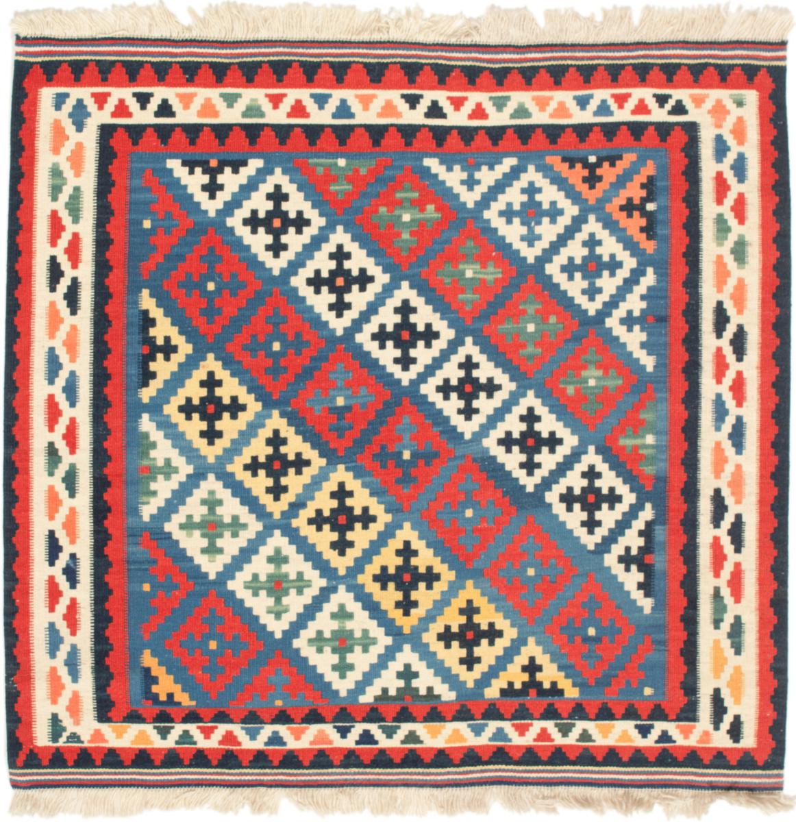 Tapete persa Kilim Fars 3'5"x3'3" 3'5"x3'3", Tapete persa Tecido à mão