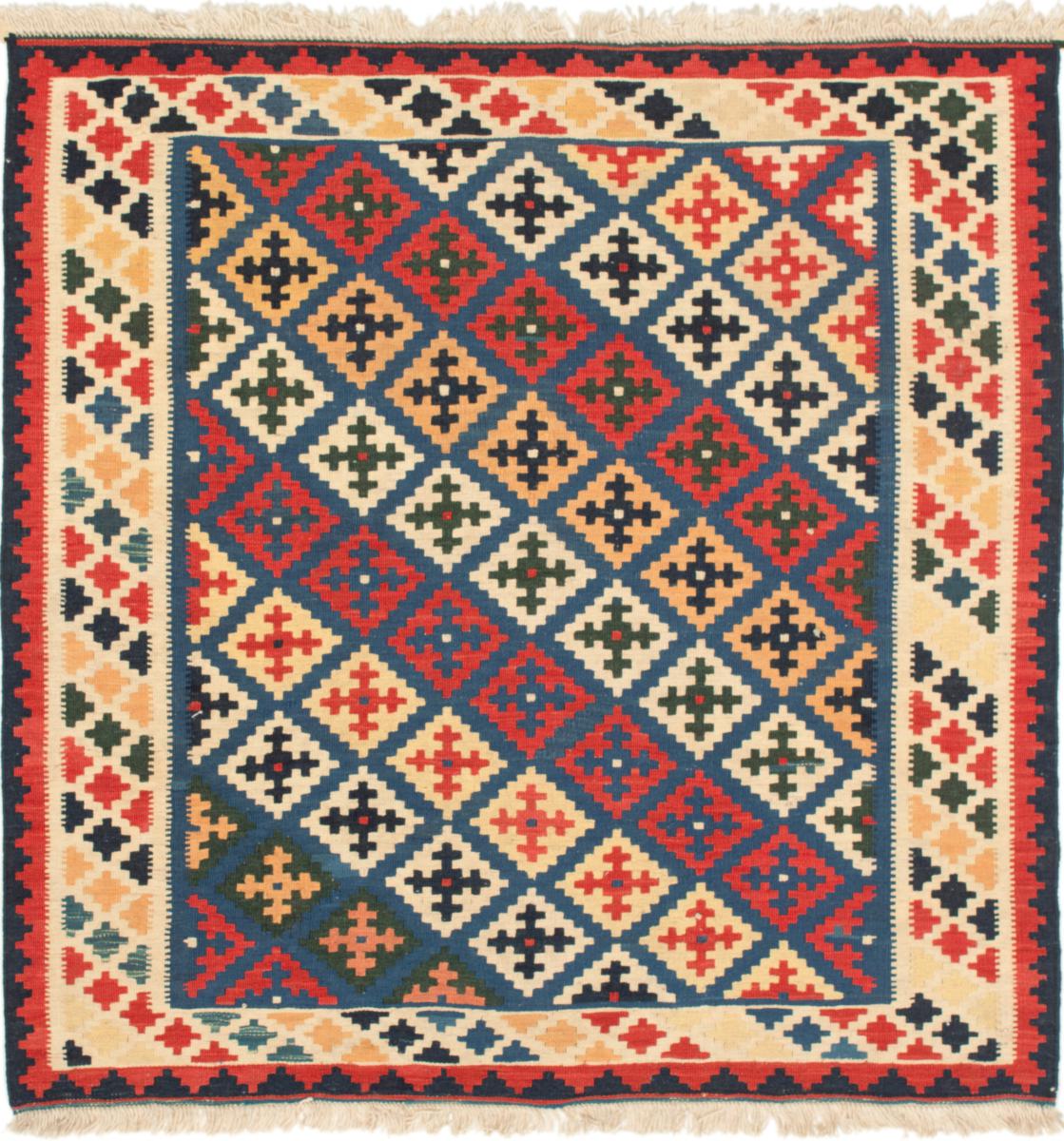 Tapete persa Kilim Fars 3'7"x3'6" 3'7"x3'6", Tapete persa Tecido à mão