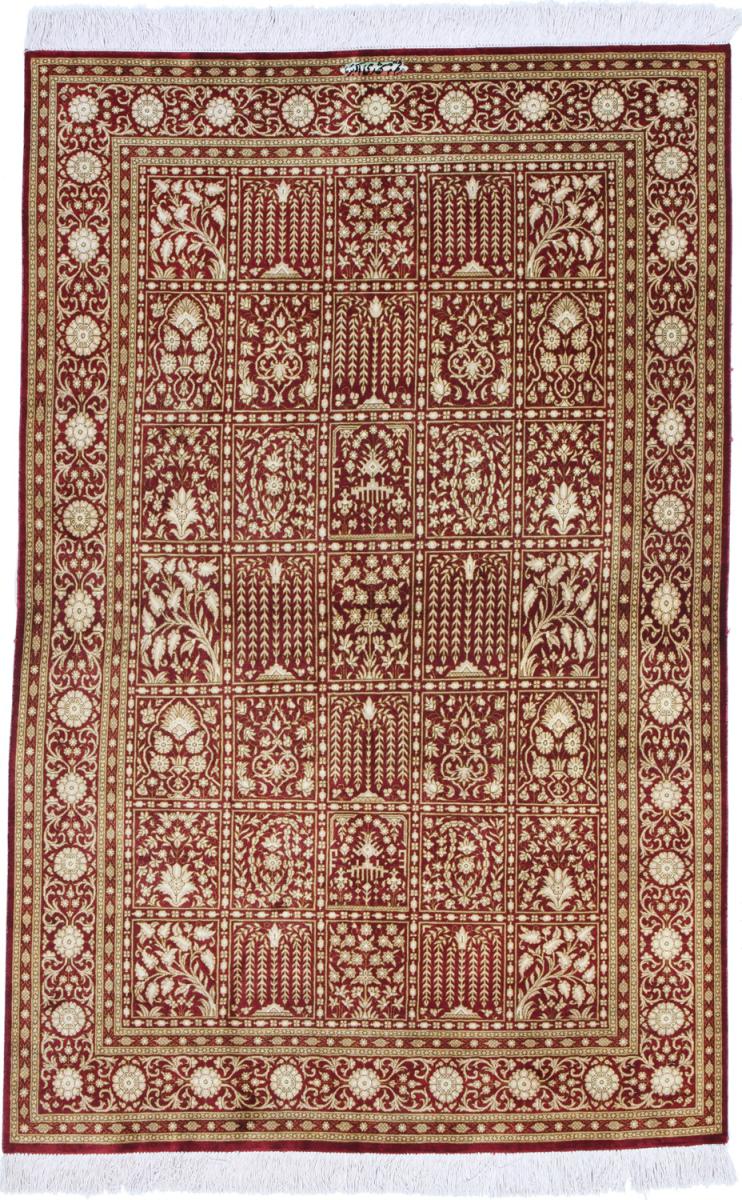 Persisk tæppe Ghom Silke Signed 150x100 150x100, Persisk tæppe Knyttet i hånden