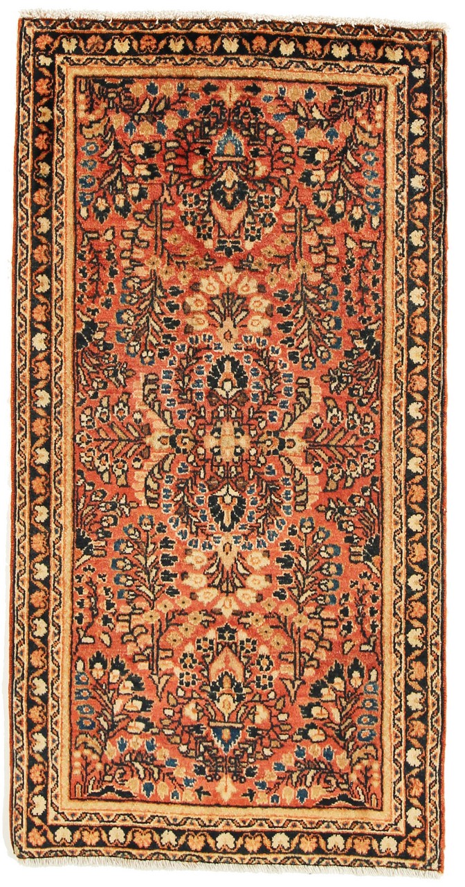 Persisk tæppe Sarough Antikke 120x60 120x60, Persisk tæppe Knyttet i hånden