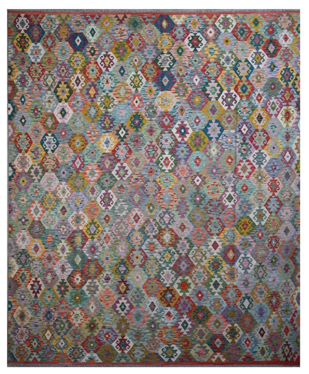 Afghansk tæppe Kelim Afghan 388x317 388x317, Persisk tæppe Håndvævet