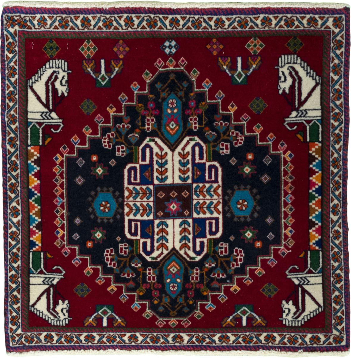 Alfombra persa Shiraz 61x64 61x64, Alfombra persa Anudado a mano
