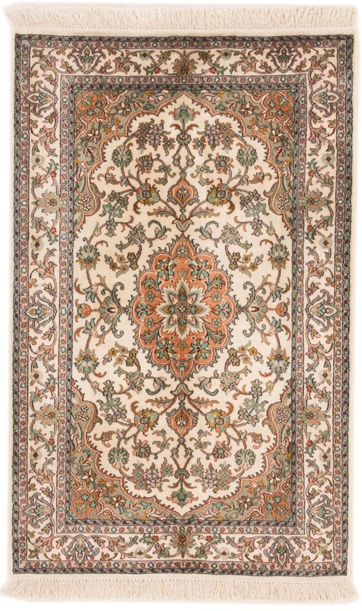Tapis indien Cachemire Soie 4'2"x2'7" 4'2"x2'7", Tapis persan Noué à la main