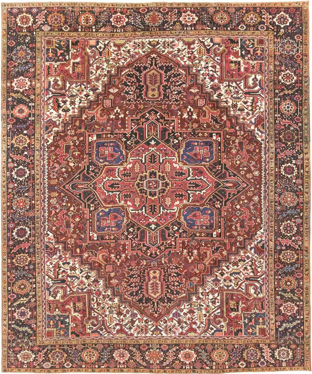 Tapis persan Heriz Antique 389x326 389x326, Tapis persan Noué à la main