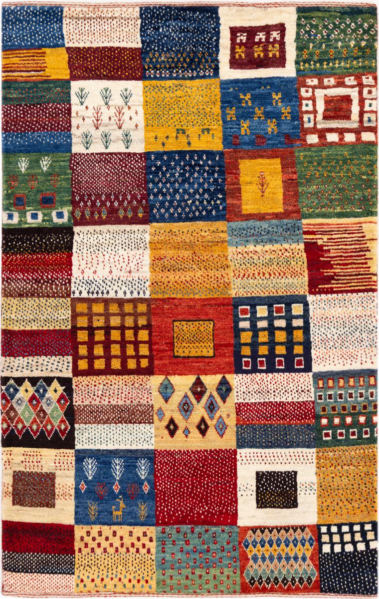 Persian rug Perser Gabbeh Loribaft Essence 4'10"x3'2" 4'10"x3'2", Persian rug Hand-knotted